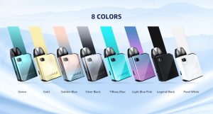 Hellvape Fusion R 全系列八色機身展示，包含 Green、Gold、Golden Blue、Silver Black、Tiffany Blue、Light Blue Pink、Legend Black、Pearl White