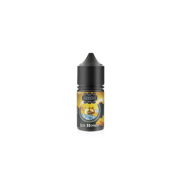 GENESIS 創世紀冰蜂蜜煙油瓶，瓶身以蜂蜜與冰晶圖案呈現，象徵涼感十足的甜蜜體驗。