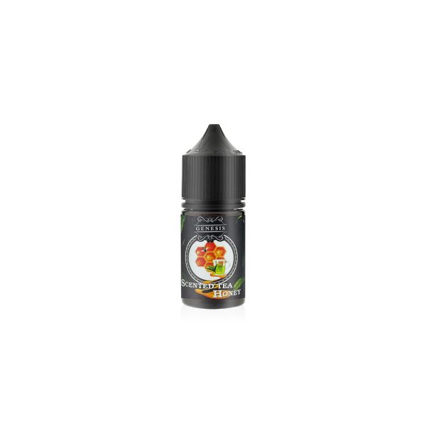 GENESIS 創世紀蜂蜜香茶煙油瓶，圖示融合香片茶與蜂蜜元素，風味甘潤回甘。