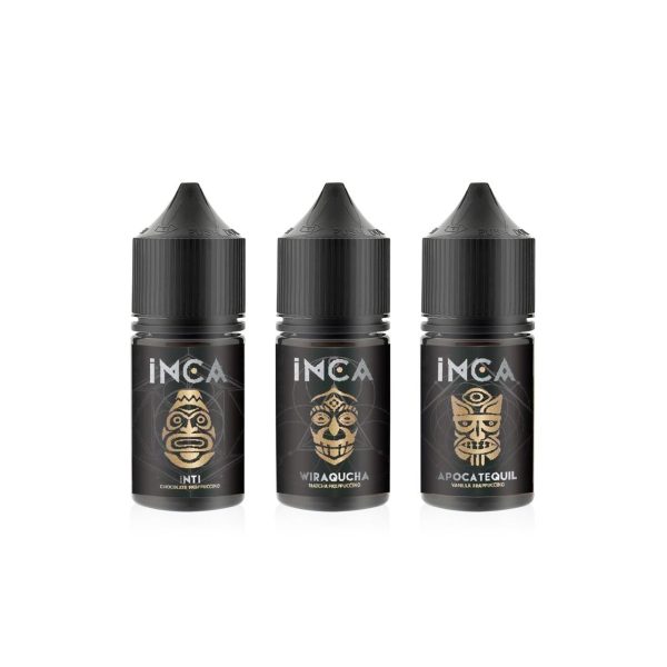 INCA 印加帝國煙油全系列展示：INTI 巧克力星冰樂、WIRAQUCHA 抹茶星冰樂、APOCATEQUIL 香草星冰樂